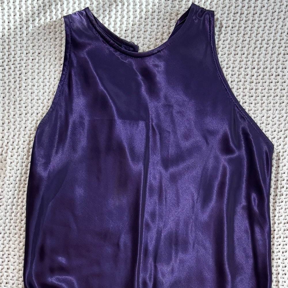 💜 Deep Purple Satin Dress